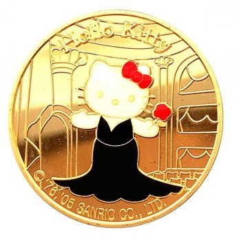 23565 HELLO KITTY Gold Coin from France 2005 - K22 Color Coin Collection