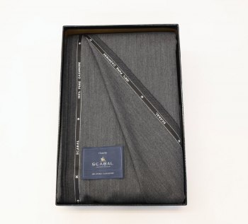 Scabal 100% Pure Cashmere "Ultra Caresse" - Rare 3.5m Gray Herringbone Fabric Worth ¥2,000,000