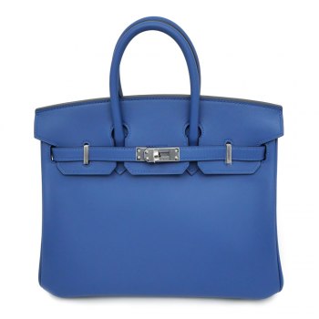 Hermès Birkin 25 Blue Brighton with Silver Hardware, W Stamp, Swift Leather Handbag - Unused