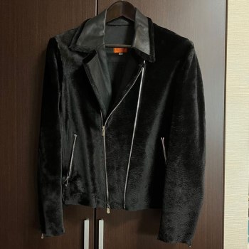 ☆Luxury Rare Brand Blason Double-Faced Leather W Riders Jacket with Fur - Finest Kangaroo Leather