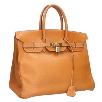 Hermes Birkin 35 Gold Handbag Size 35 with G Hardware and B Stamp