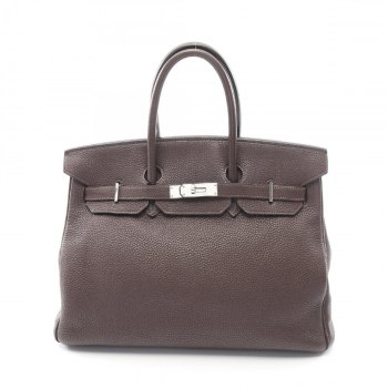 HERMES Birkin 35 Handbag Leather Togo Brown Cafe [Used]