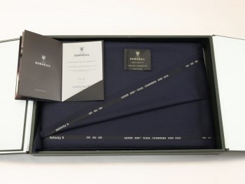World's Finest Dormeuil "Infinity 5" - Fabric Price ¥2,200,000 - Elegant Dark Blue with Stripes - Gift Box Included - Length 3.5/3.4m