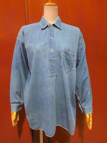 Vintage 1900's U.S. Army Coast Artillery Corps Denim Pullover Shirt