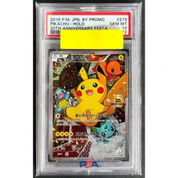Pokémon Card XY 279/XY-P 20th Anniversary Festa Pikachu (Authentic Item, PSA)