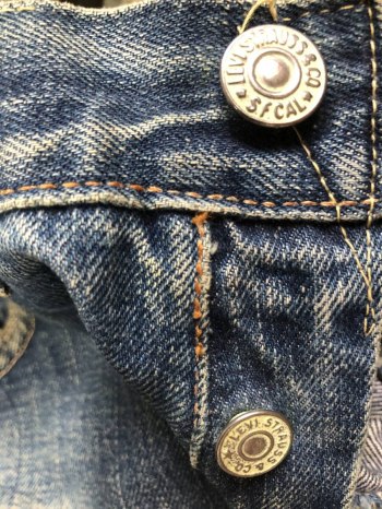 Rare Museum-Quality E-Stamped Double Name 501XX Vintage Jeans from 1965, Mixed Stitching, Discount Available