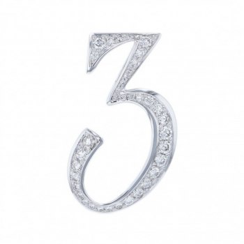 Yukizaki Numble Number Pendant Top [3] L Size [Authentic] Y.NOMBRE.12.9.3.L Pen Head Used Jewelry