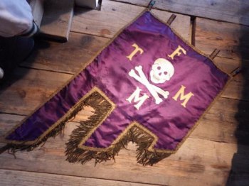 1900s Antique Knights of Columbus Wall Hanging - Skull Memento Mori