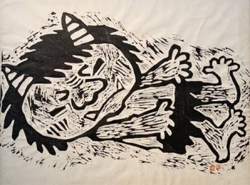 Authentic Takahiro Nomura "Oni (Child)" Woodblock Print - Renowned Children's Book Author and Artist Known for Humorous Oni Subjects!【Trustworthy and Established Seiko Gallery】