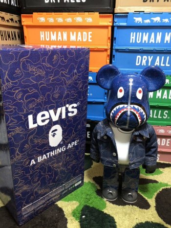BAPE BEARBRICK X LEVI'S 1000% - A BATHING APE BEARBRICK MEDICOM TOY Authentic Item