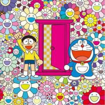 Limited Edition 300 Takashi Murakami Doraemon Art Print from Zingaro Exhibition 2019 - 'Arrived at Flower Field with Anywhere Door!' - Brand New and Unopened