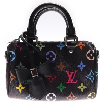 Louis Vuitton × TM Monogram Multicolor Nano Speedy 2WAY Bag Shoulder Bag Mini Handbag M13406 with Silver Hardware