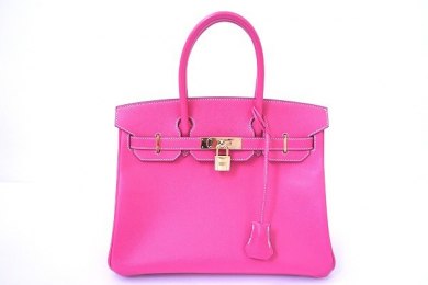 HERMES Birkin 30 Handbag in Rose Tyrian Epson Leather □Q Stamp