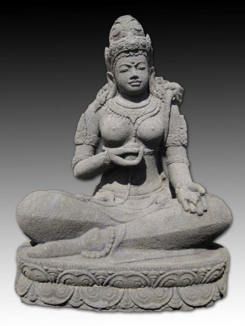 KARTIKA BUDDHA Statue 1m53cm Tall, Natural Stone Finish, Resin Material, Indonesian Buddhist Art